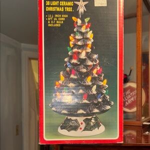 Ceramic Christmas Tree with Multicolor Lights